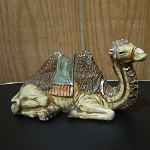 Handcrafted Camel Figurine - Brown and Green. Replacement NOEL